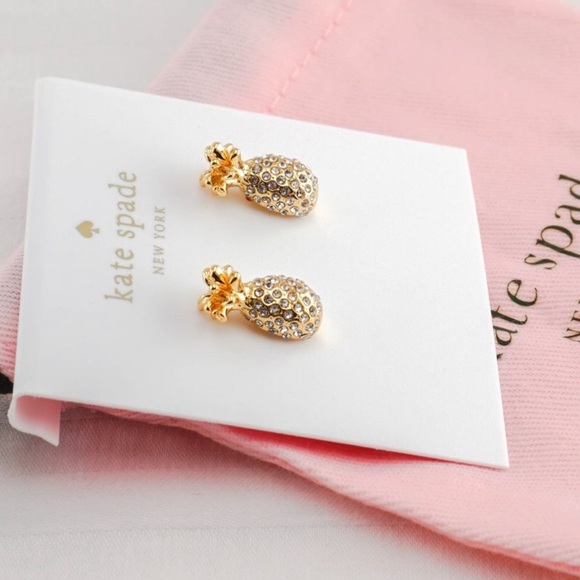 Kate Spade By the Pool Pineapple Earring & Gold-tone Ring - Picture 3 of 7